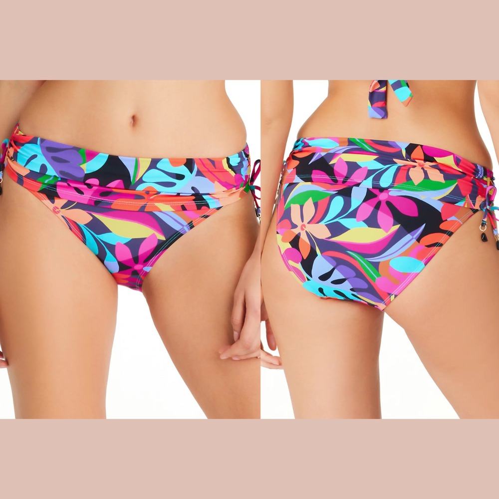 NWT $69 Bleu Rod Beattie [ 4 ] Bold Rush Shirred‎ Hipster Bikini Bottoms #U1278